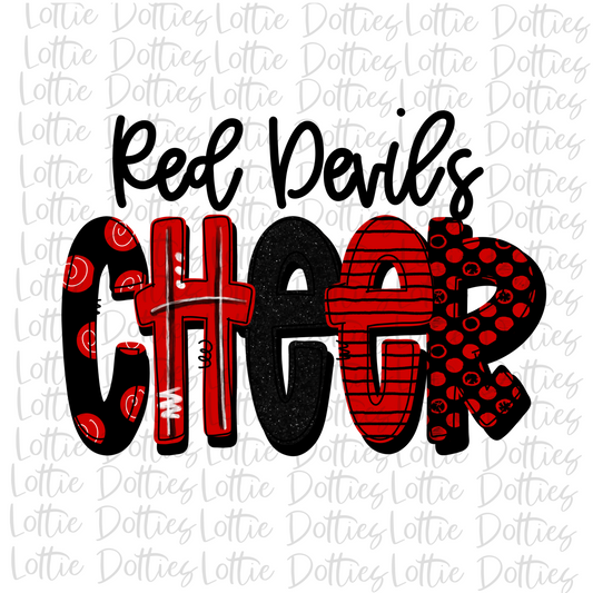 Red Devils Cheer Png - Red Devils Sublimation Design - Digital Download