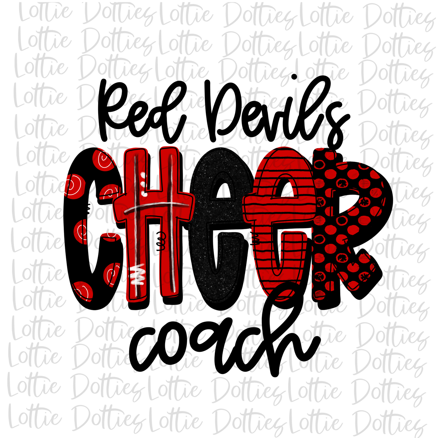 Red Devil Cheer Coach Png - Red Devil Sublimation Design - Digital Download