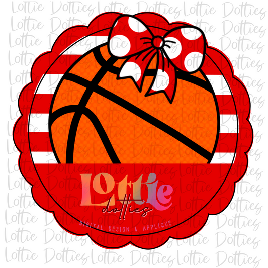 Basketball Scallop - PNG - Basketball  - Digital Download - Red