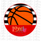 Basketball Circle - PNG - Basketball  - Digital Download - Red and Black