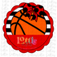 Basketball Scallop - PNG - Basketball  - Digital Download - Red and Black