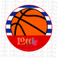 Basketball Circle  - PNG - Basketball  - Digital Download - Red and Blue