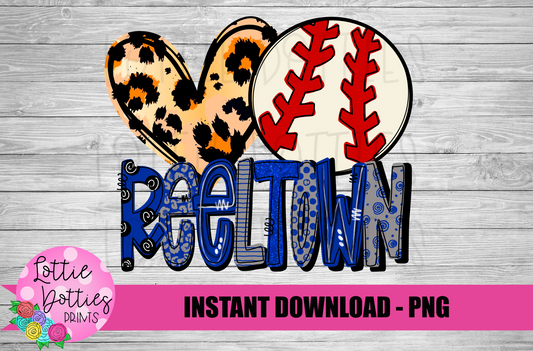 Peace Love Baseball Png - Reeltown  Rebels - Digital Download - Mascot Sublimation