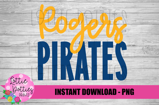 Rogers Pirates PNG - Pirates -  sublimation design - Digital Download