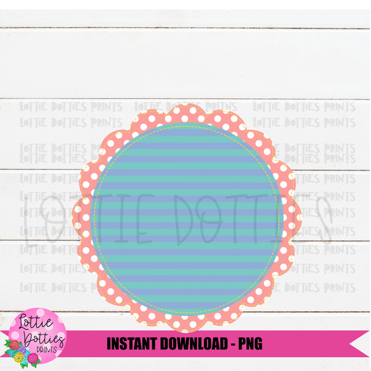 M2M Matilda Jane Inspired Digital Download - Scallop Monogram Frame Png