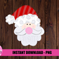 Santa Sublimation Design - Christmas Sublimation Design- Digital Download