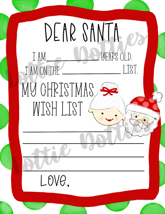 Santa List Png - Santa Sublimation - Christmas Sublimation- Digital Download