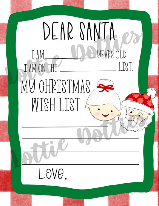 Santa List Png - Santa Sublimation - Christmas Sublimation- Digital Download