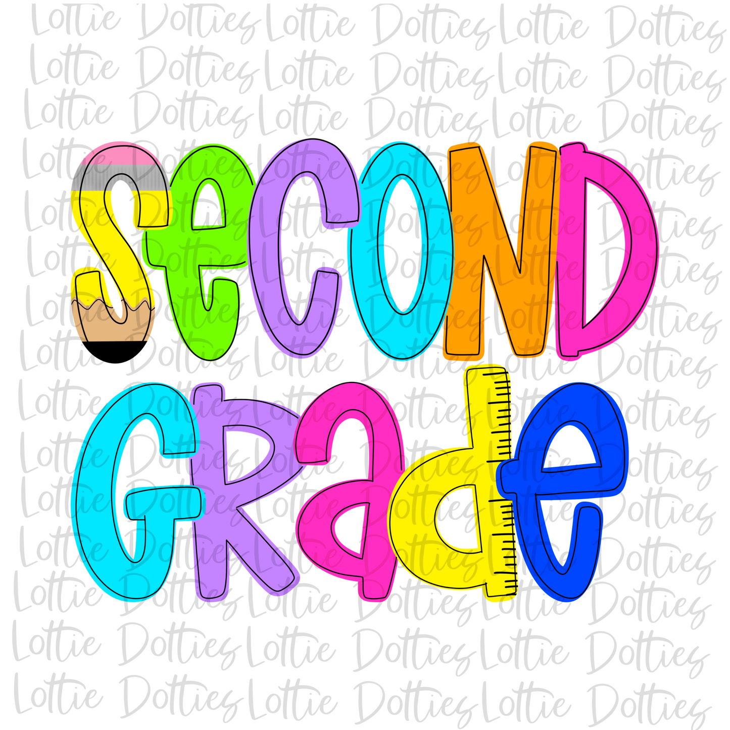 Second Grade - Png - School Sublimation  - Back To School Design