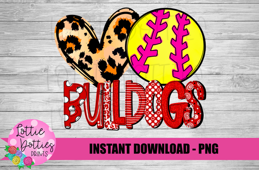 Bulldogs Softball  Png - Bulldogs Sublimation Design - Digital Download