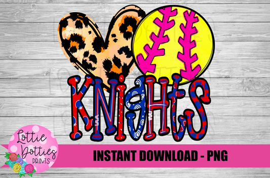 Knights Softball  PNG - Knights -  sublimation design - Digital Download