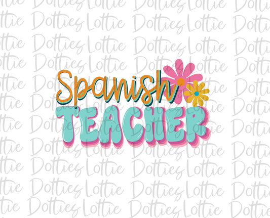 Spanish Teacher - PNG - Back To School - Sublimation - Digital Download