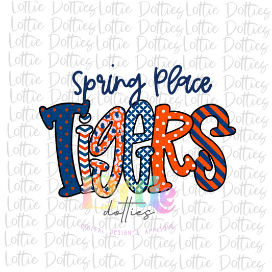 Spring Place Tigers PNG - Tigers sublimation design - Digital Download
