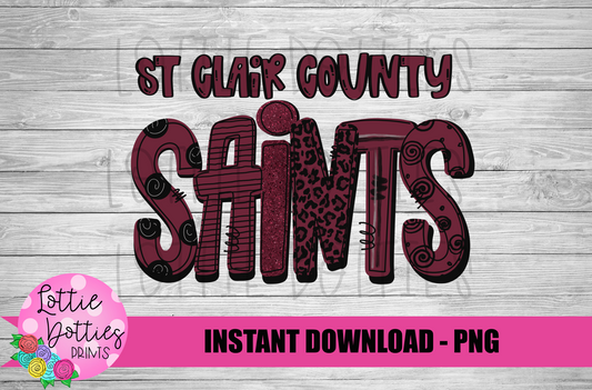 St. Clair County Saints PNG - Saints  sublimation design - Digital Download