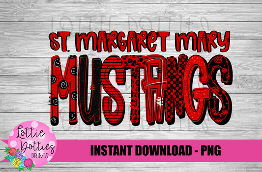 St Margaret Mary Mustangs PNG - Mustangs -  sublimation design - Digital Download