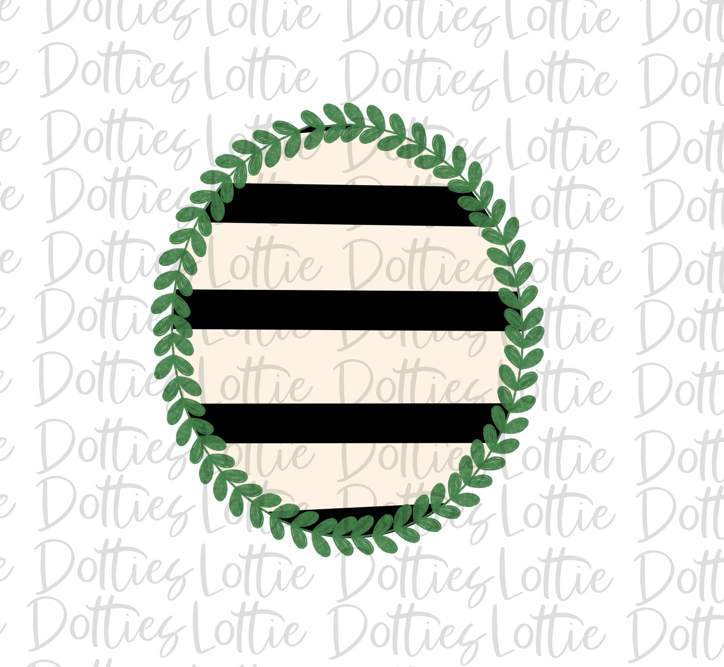 Striped Wreath Frame Png- Digital Download