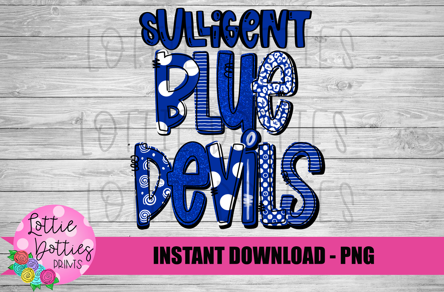 Sulligent Blue Devils Png - Blue Devils Sublimation Design - Digital Download