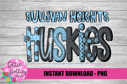 Sullivan Heights Huskies PNG - Huskies Sublimation design - Digital Download