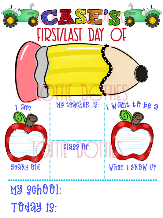 Back to School Board Template - Tractor