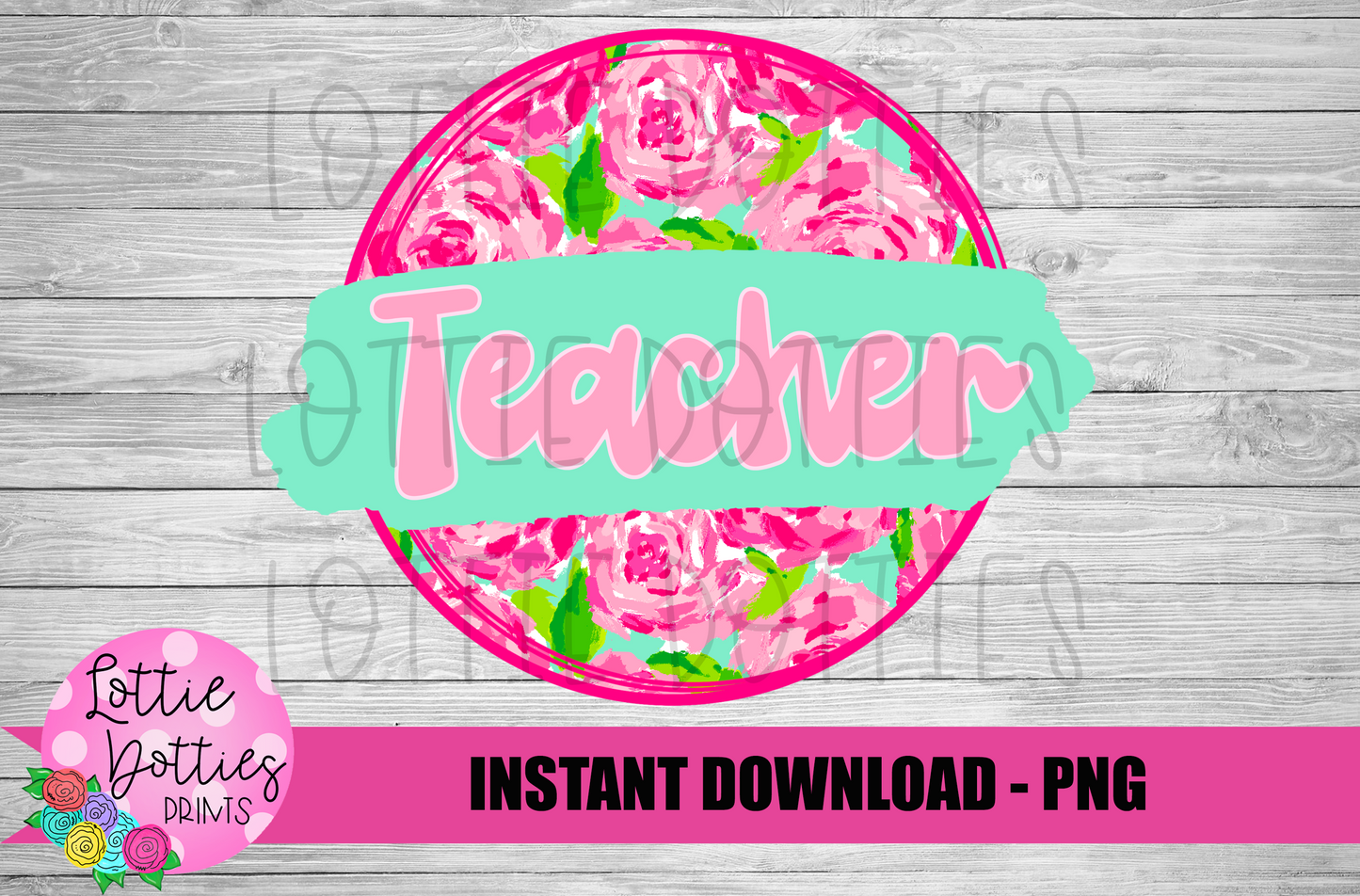 Monogram Teacher  Circle - Png - Teacher Circle - Sublimation - Digital Download