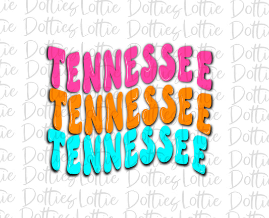 Tennessee -  Png - Wave - TN  Sublimation Design - Digital Download