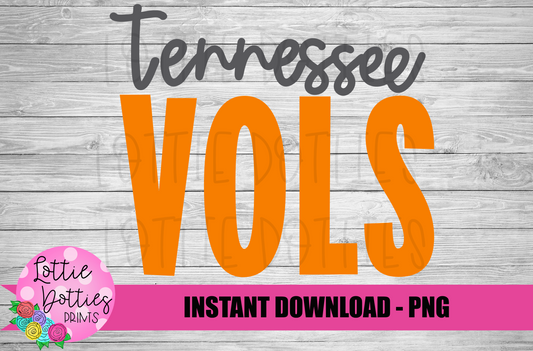 Tennessee Vols  Png - Vols Sublimation Design - School Spirit Design - Digital Download