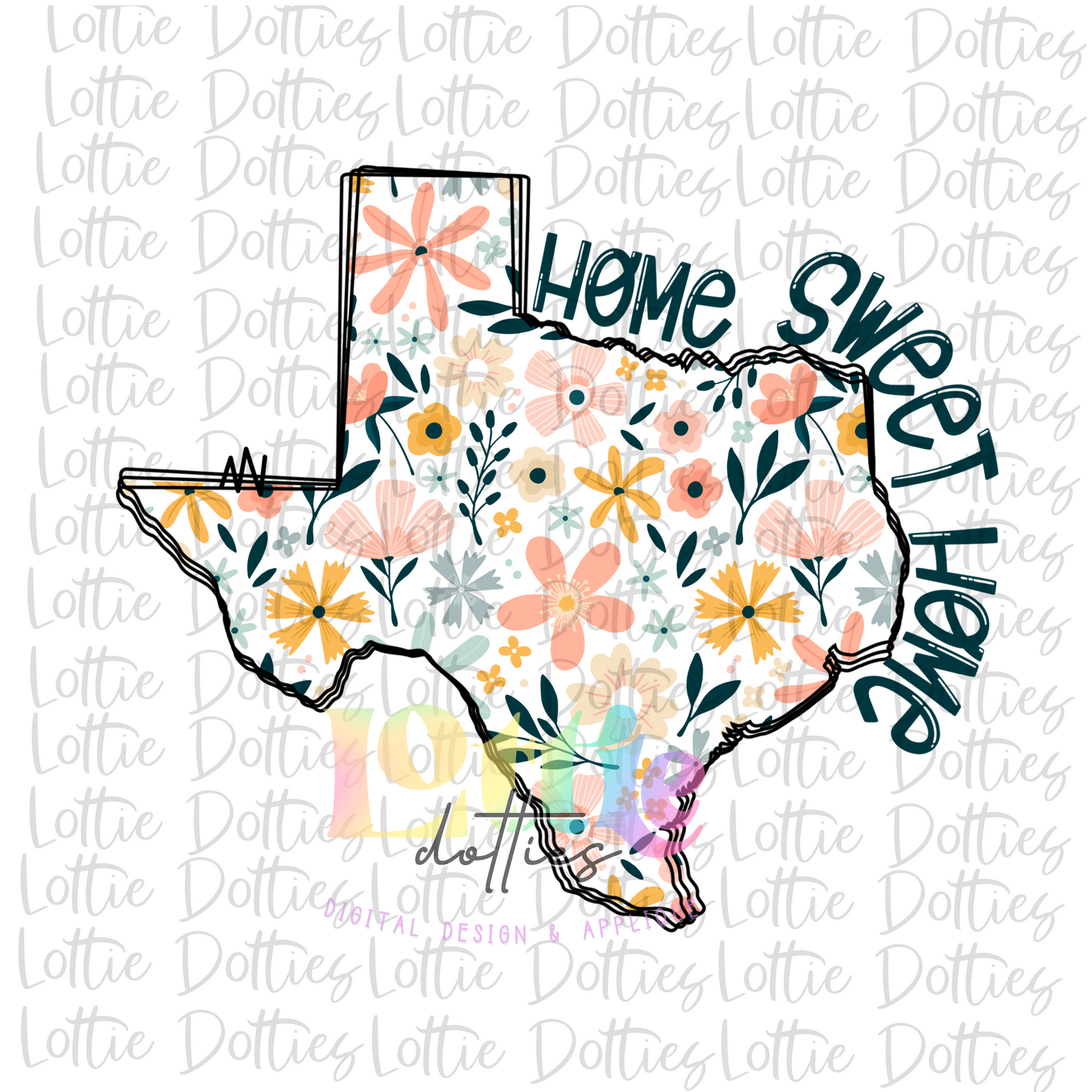 Texas - PNG - Texas - Sublimation - Digital Download - Floral State Design