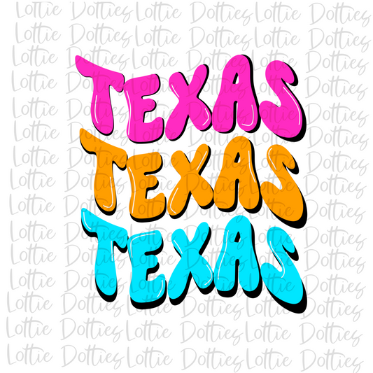 Texas Wavy - PNG - Texas - Sublimation - Digital Download