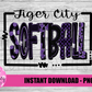 Tiger City Softball PNG - Softball Png - Digital Download