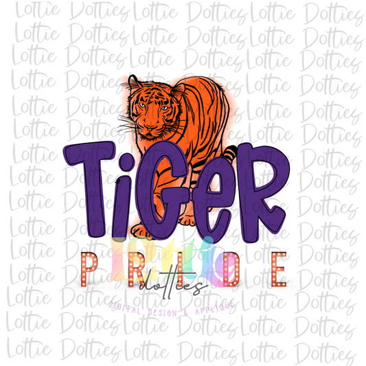 Tiger Pride PNG - Tigers Sublimation - Digital Download -Purple  and Orange