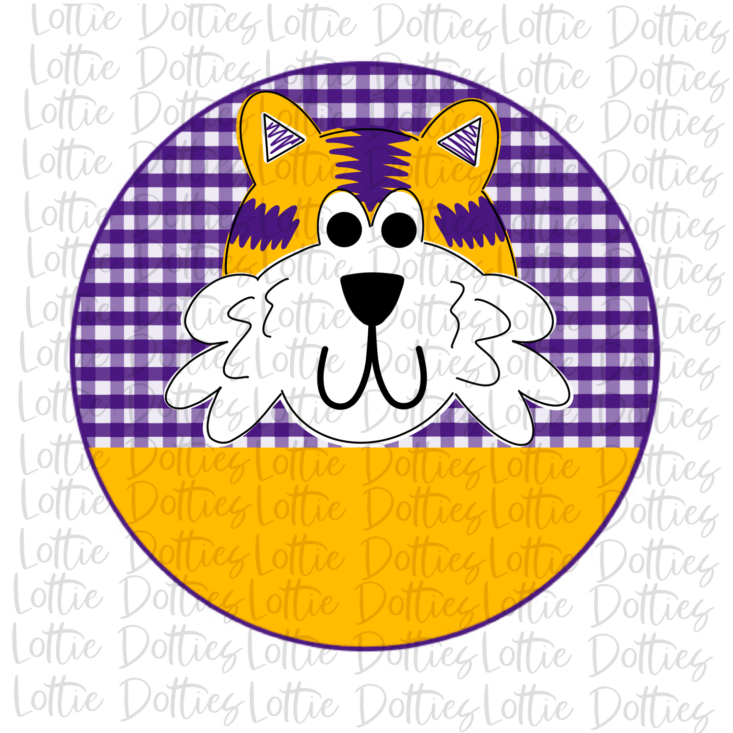 Tigers - PNG - Tiger Circle - Purple and Gold - Sublimation - Digital Download