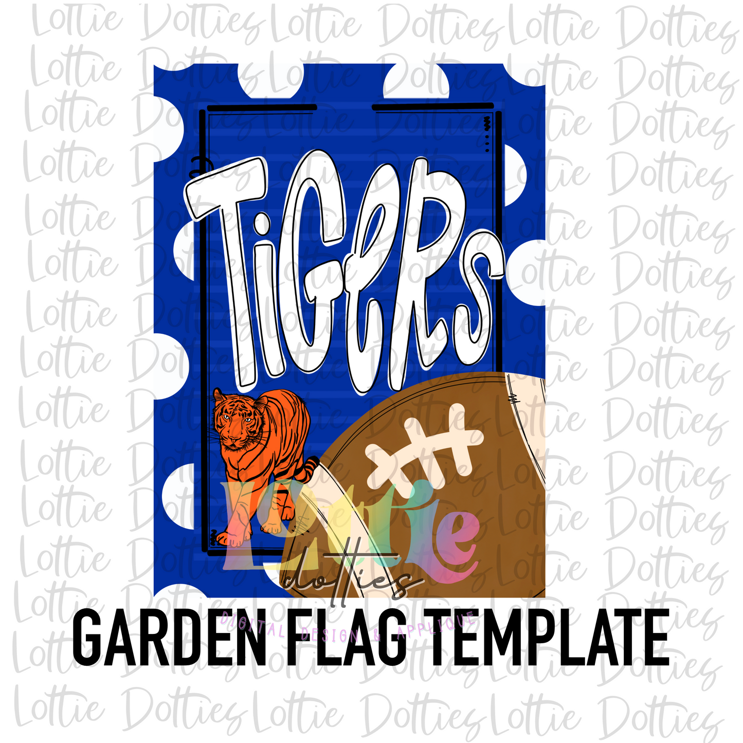 Tigers Flag - PNG - Tigers - Sublimation - Digital Download - Royal