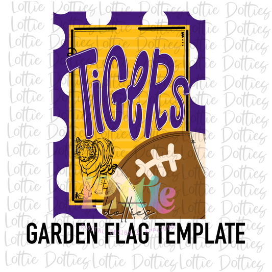 Tigers Flag - PNG - Tigers - Sublimation - Digital Download - Purple and Gold