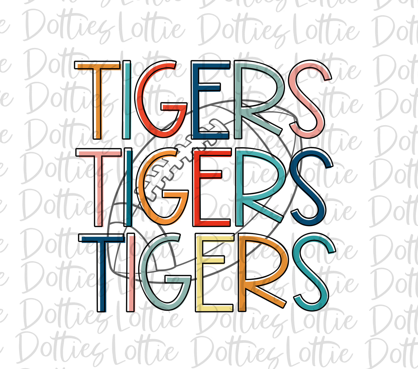 Tigers Football - PNG - Football - Sublimation design - Digital Download