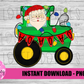 Christmas Tractor Png - Santa - Png - Christmas  Sublimation Design- Digital Download