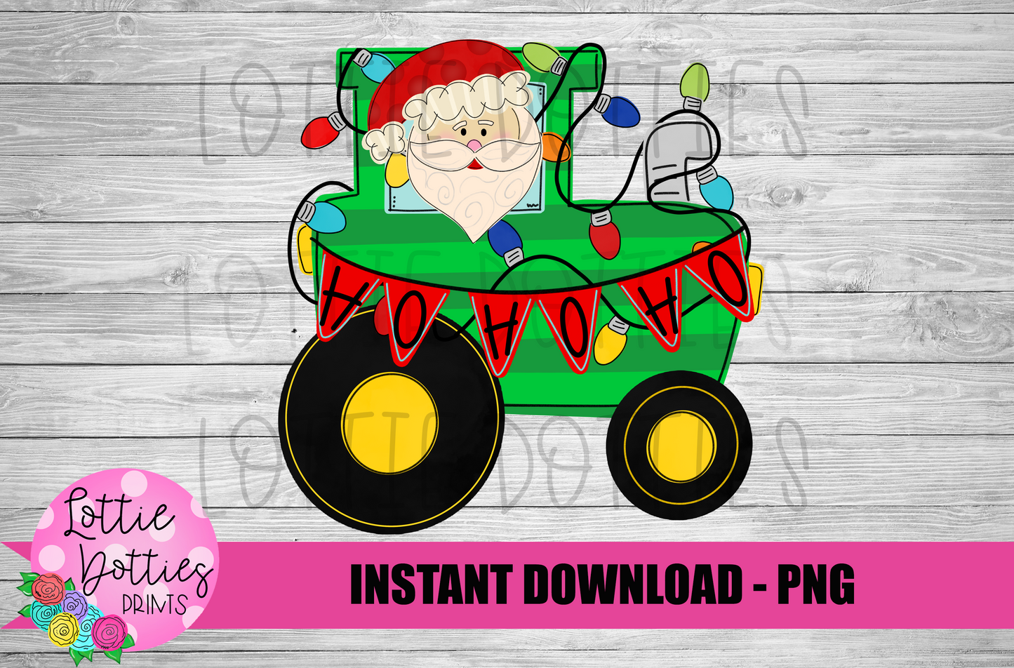 Christmas Tractor Png - Santa - Png - Christmas  Sublimation Design- Digital Download