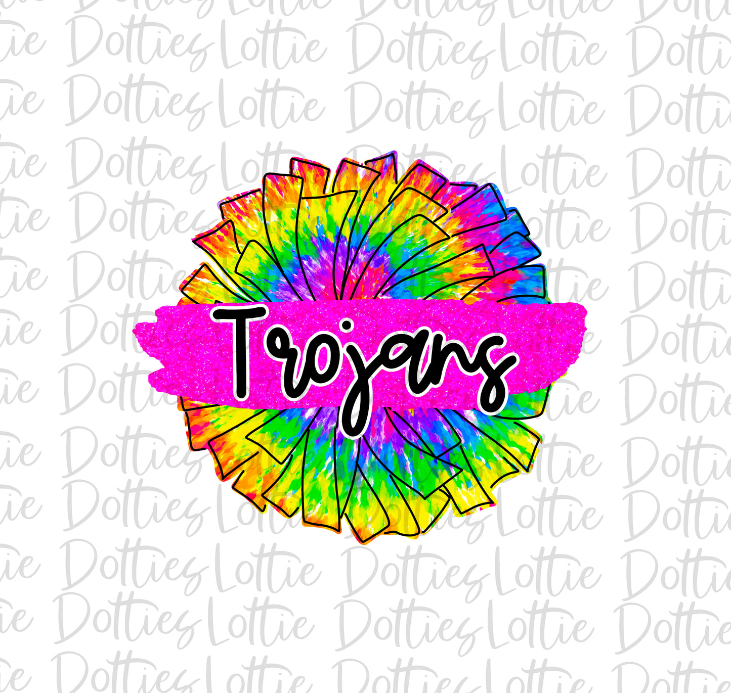 Trojans Pom Png - Cheer Sublimation File - Instant download - Digital Download