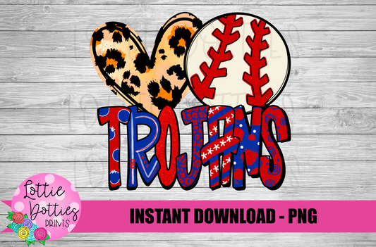 Trojans Baseball  PNG - Trojans sublimation design - Digital Download