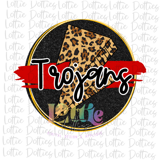Trojans PNG - Trojans Sublimation Design - Black and Red  - Digital Download
