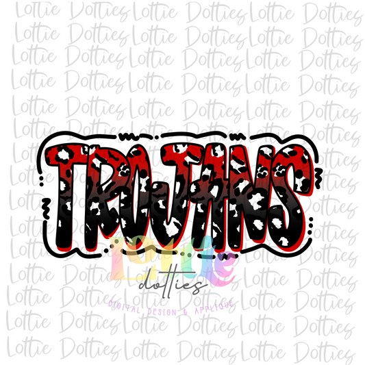 Trojans PNG - Trojans Sublimation Design - Digital Download - Ombre Red and Black