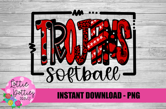 Trojans Softball  PNG - Trojans sublimation design - Digital Download