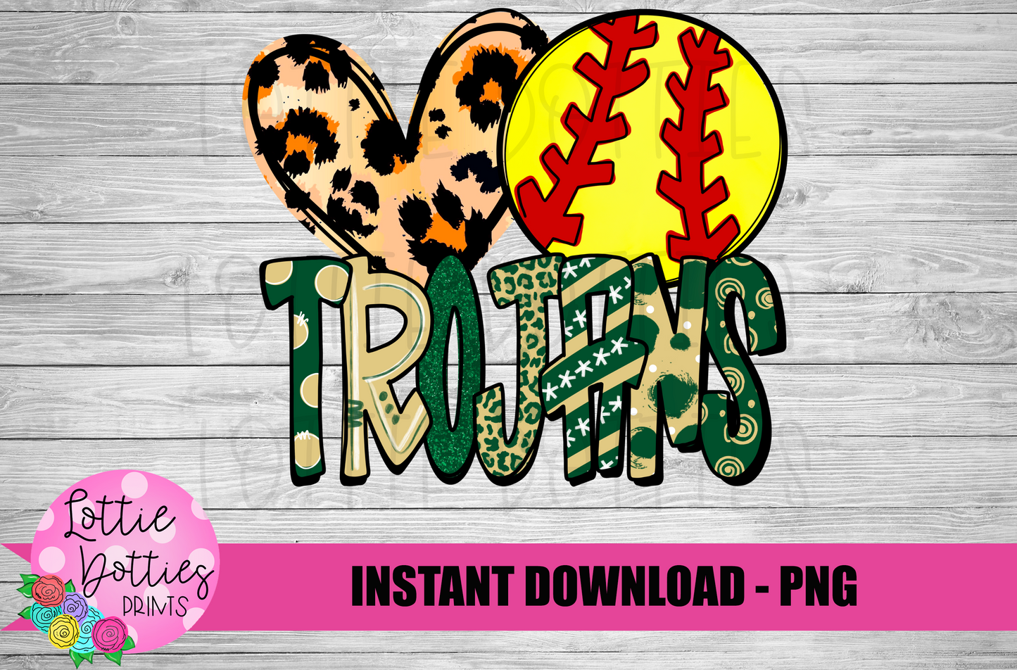 Peace Love Softball  Png - Trojans  Sublimation Design - Digital Download