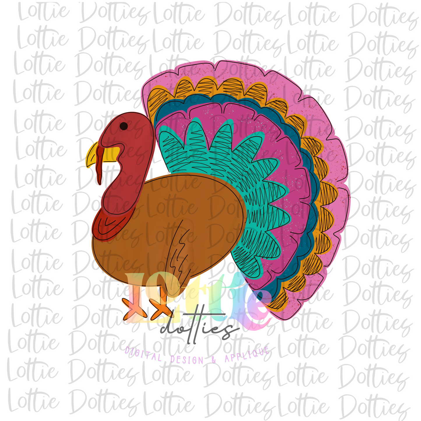 Turkey Png - Girl Turkey Sublimation Design- Digital Download