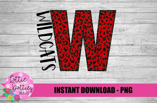 W - Wildcats  PNG - Wildcats -  sublimation design - Digital Download