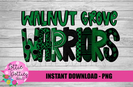 Walnut Grove Warriors Png - Mascot  Sublimation Design - Digital Download