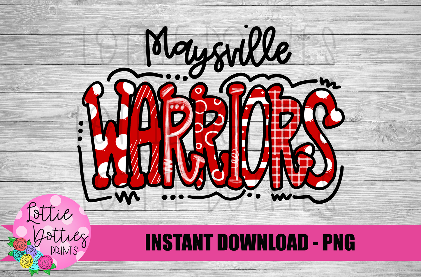 Maysville Warriors Png - Mascot  Sublimation Design - Digital Download