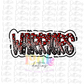 Warriors Png - Mascot  Sublimation Design - Digital Download - Red, Black and White