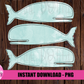 Whale Png - Whale Blue  - Summer Sublimation Designs - Digital Download