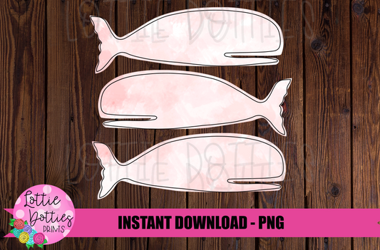 Whale Png - Whale Pink  - Summer Sublimation Designs - Digital Download