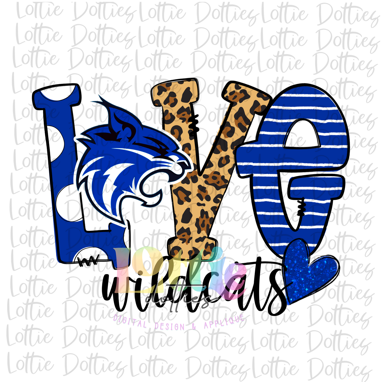 Love Wildcats  PNG - Wildcats Sublimation - Digital Download - Royal  Blue